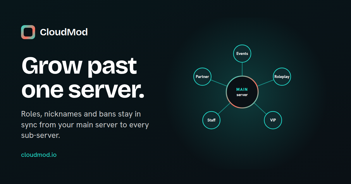 CloudMod social card B · Network: Grow past one server.