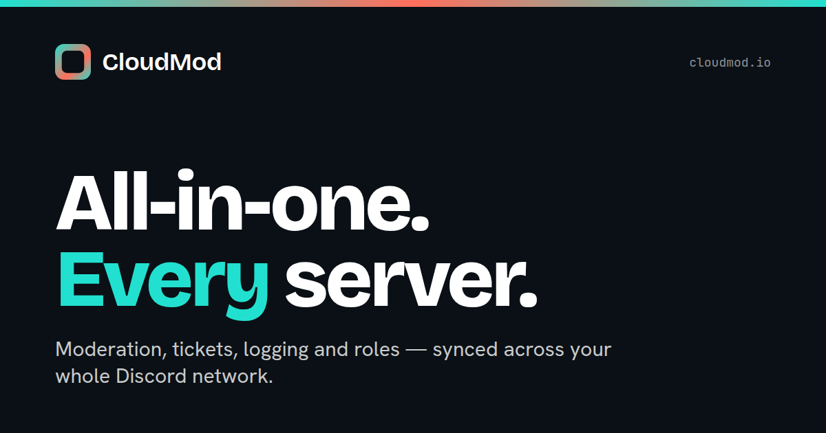 CloudMod social card D · Type: All-in-one. Every server.